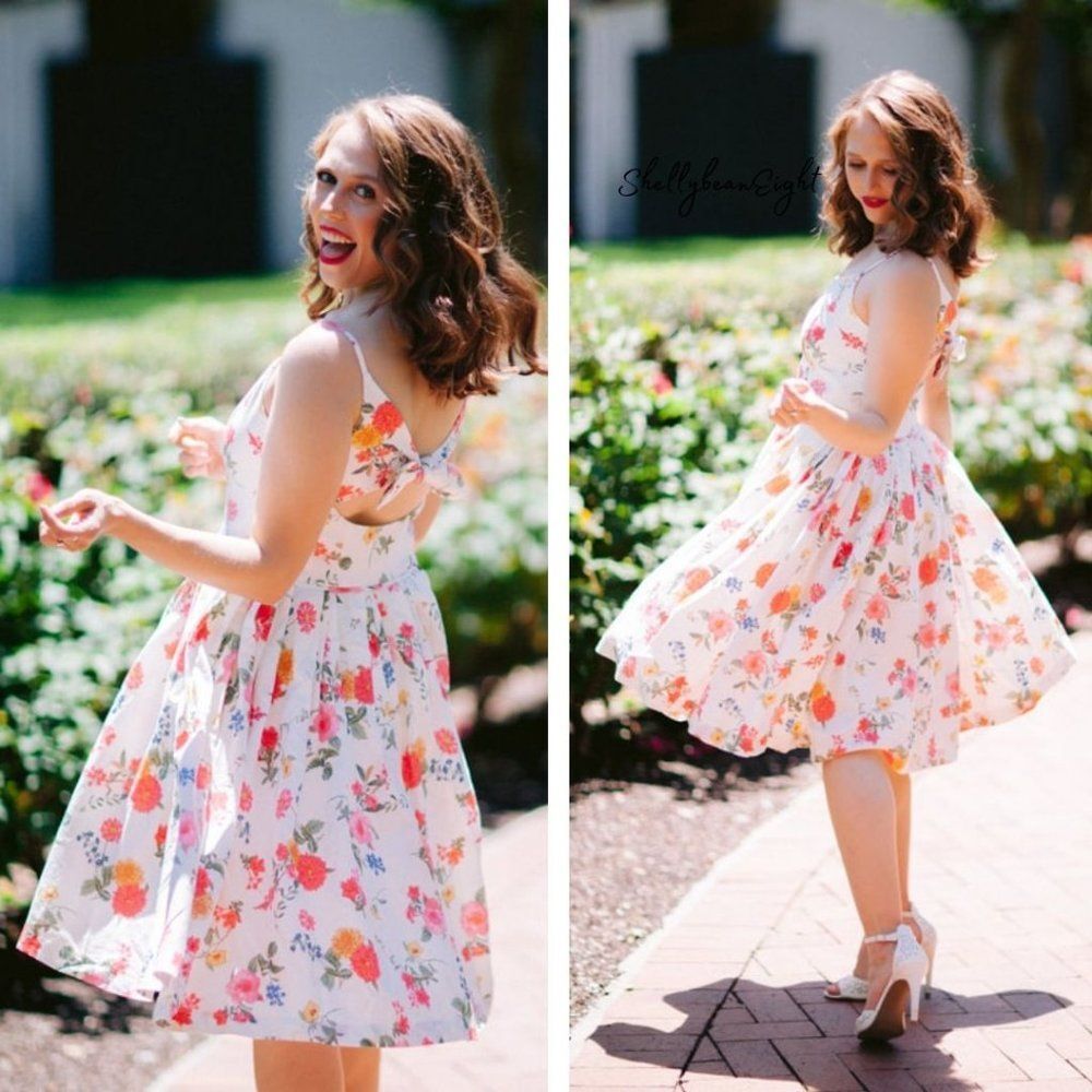 GAL MEETS GLAM Cassie Fit & Flare Bow Dress 18 XXL - Picture 8 of 16